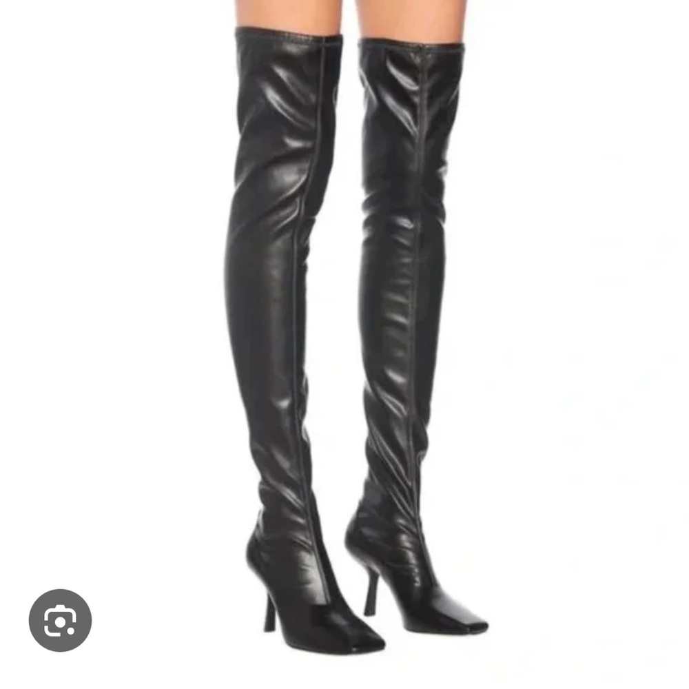 Jimmy Choo Black Mire Heeled Over-the-Knee Boots 85